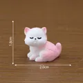 Miniature cute pink and white cat figurine for DIY dollhouse and micro landscape, 2cm - Pink White Gradient Cat / Pose 2 Turning Back