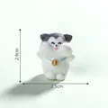 Adorable figura de gato esquiador en miniatura con medalla de oro, mide 2,9cm alto y 2,5cm ancho - 2.9x2.5cm / 2# Medalla de Oro