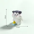 Figura creativa de gato esquiador en miniatura para decoración de paisajes de nieve DIY - 2.8x2.5cm / 3# Curling