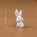 Adorabile statuina in miniatura di coniglio bianco per micro paesaggio DIY, 3,9 cm - 3.9x1.9cm