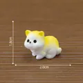 Tiny yellow and white kitten figurine for dollhouse DIY craft decor, size 2cm x 1.8cm - Lemon Yellow Gradient Cat / Pose 3 Upward Facing