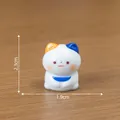 Miniature Japanese lucky cat figurine for DIY desktop decor, measuring 2.3x1.9cm - 1 Piece / Sitting Style
