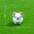Miniature white ram figurine with dimensions for dollhouse or desktop decoration - 1.6x1.4cm / Ram