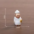 Miniature resin figurine character with beard and lantern for dollhouse DIY decor - Shepherd with Lamp / 2#