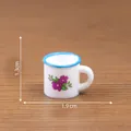 Miniature floral ceramic teacup for dollhouse DIY decoration with size measurements - 10# Pottery Cup