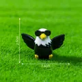 Miniature bald eagle figurine with sunglasses for fairy garden decor, 3.6x2.5cm size - Sunglasses Bald Eagle