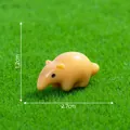 Yellow miniature resin animal figurine for DIY micro landscape dollhouse decor 2.7cm long - Anteater