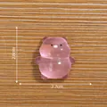 Cute pink translucent resin animal figurine for DIY micro-landscape, size 2.8x2.7cm - 4# Pig