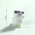 Figura creativa de gato esquiador en miniatura para micro paisajes DIY, 2,9x2,6 cm - 7# Patinaje Amarillo