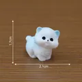 Miniature white and blue cat figurine for micro-landscape DIY decoration, 2.1cm length - Pose 6 Side Lying