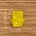 Translucent yellow bear miniature figurine for DIY dollhouse, size 2.8cm x 2.6cm - 5# Bear