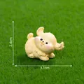 Chubby yellow puppy dog figurine for DIY gardening decor, 3.1cm wide and 2.4cm high - 3# Turning Head