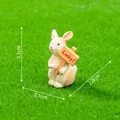 Micro landscape miniature rabbit figurine with Lucky sign for gardening - Rabbit Holding Sign