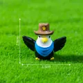 Miniature bald eagle figurine with cowboy hat on green grass, 2.9cm x 3.5cm - Cowboy Bald Eagle (Brown Cowboy Hat)