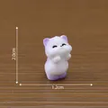 Adorable miniature purple and white cat figurine for dollhouse DIY decor, 2cm tall size - Pose 8 Looking Back
