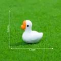 Cute miniature white duck figurine for DIY dollhouse landscape decoration, 1.6cm size - White Goose