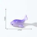 Miniature purple whale figurine for DIY micro landscape aquarium decor, 2.7cm length - Purple
