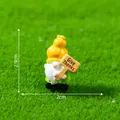 Miniature Thanksgiving gnome figurine holding Give Thanks sign for micro landscape DIY, 2.9cm - Gnome with Signboard (4#) / Bright yellow