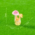 Set of 3 miniature resin mushroom figurines for fairy garden landscaping with dimensions - Mushroom Cluster
