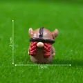 Miniature Viking gnome figurine with red braids and helmet, 2.1cm height DIY ornament - Red Beard Warrior