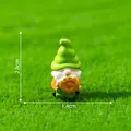 Miniature garden gnome figurine with sunflower on green moss background, 2.8cm height - Gnome with Flower (5#)