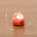 Miniature orange lucky cat figurine with gold coin ornament, size 1.9cm x 1.8cm x 1.9cm - Gold Coin Cat