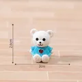 Miniature resin white teddy bear figurine in blue dress for dollhouse DIY decoration - Blue Sweater White Bear / Small (2.6x2cm)