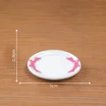 Dollhouse miniature white ceramic plate featuring delicate pink bow decoration for DIY scenes - 16# Bowknot Round Plate