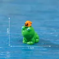 Miniature green frog figurine with pumpkin hat micro landscape decoration 1.8cm height - Halloween Pumpkin Style (C3436) / 1.8cm x 1.5cm