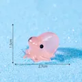 Miniature pink glowing octopus figurine for DIY fish tank and micro landscape decoration - 1.5x2.7cm / Red
