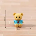 Miniature resin teddy bear figurine in blue sweater with heart for dollhouse DIY - Blue Sweater Yellow Bear / Small (2.6x2cm)