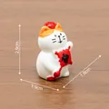 Cute miniature lucky cat figurine with fortune sign for dollhouse DIY and desktop decor - Blessing Cat