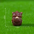 Miniature brown resin Viking gnome figurine for DIY crafts and decor, size 2.2cm x 1.7cm - Leather Hat Warrior