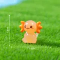 Cute miniature sitting glowing orange axolotl resin figurine for micro landscape decor - Sitting Axolotl / Orange