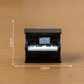 Detailed miniature black piano dollhouse ornament measuring 3.3cm by 3.8cm for DIY crafts - 3.3x3.8cm / Black Upright Piano