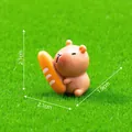 Miniature Capybara figurine holding baguette for DIY dollhouse and desktop decor - 1# Long Bread Style