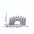 Miniature grey resin stone arch bridge ornament for fairy gardens, size 5cm x 2.6cm - Gray Stone Bridge