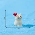 Miniatura di gatto natalizio bianco con cappello di Babbo Natale, 2,5 cm - 4# Gatto Seduto (C3404)