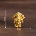 Small golden Lord Ganesha statue ornament with 3.7cm height shown for desktop decor - 1# Ganesha