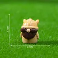 Miniature Viking gnome figurine with brown beard and yellow helmet, 2.1cm height measurements - Chainmail Warrior