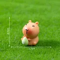 Cute miniature Easter Capybara figurine holding a green egg for DIY garden decoration - 2.1x1.7cm / Green Easter Egg Style