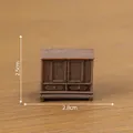Miniature brown retro cabinet for dollhouse decoration, measuring 2.5cm by 2.8cm - Old Wooden Cabinet (C3340)
