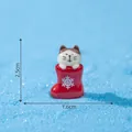 Adorabile statuina gatto di Natale in calza rossa per decorazioni DIY, alto 2,5 cm - 5# Gatto nello Stivale (C3404)