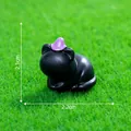 Miniature black cat figurine with purple hat for Halloween DIY decoration 2.2cm - Witch Cat