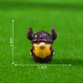 Miniature Viking gnome warrior figurine with yellow beard and horn helmet, 2.4cm height - Warrior Chief Figurine