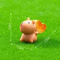 Miniature brown Capybara figurine with heart tail, size 2.6x1.4x2.2cm for micro landscape - 3# Butterfly Pastry Style