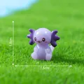 Small purple glowing resin axolotl figurine for micro landscape DIY desktop decoration - Sitting Axolotl / Purple