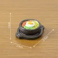 Detailed miniature bibimbap stone pot dollhouse accessory with dimensions 3.7cm long - Bibimbap