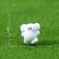 Cute white cartoon bear micro-landscape figure for dollhouse DIY, 1.8cm tall SKU variant - Dancing Style (1#) / White