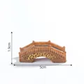 Vintage miniature wooden-style bridge for micro landscape DIY gardening, 5cm long - Yellow Arch Bridge